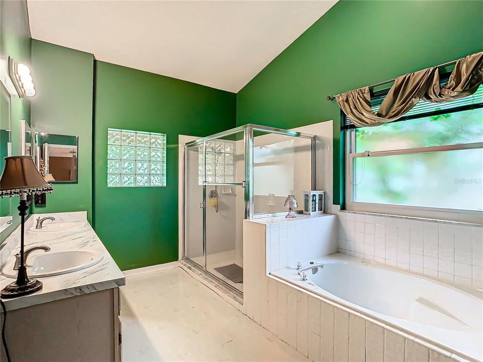 Garden tub and walk in shower