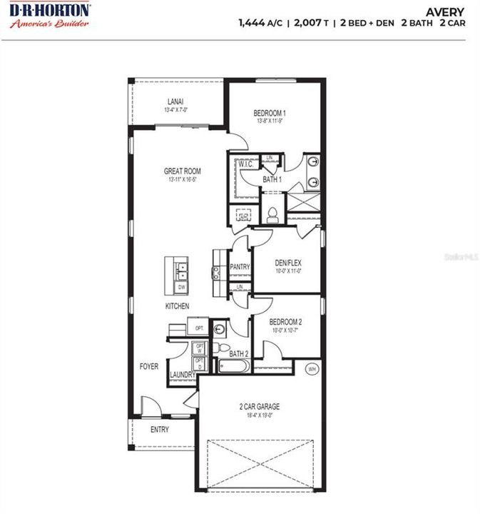 For Sale: $454,765 (2 beds, 2 baths, 1444 Square Feet)