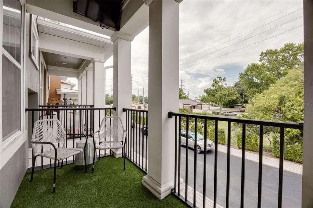 2nd floor: Private balcony off of the living room.