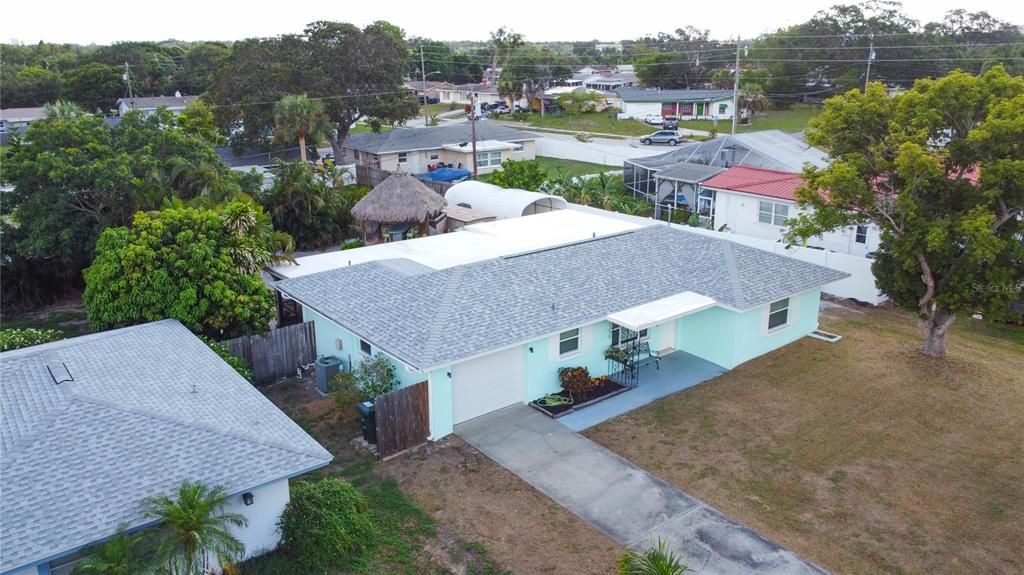 Aerial view of home from the west side