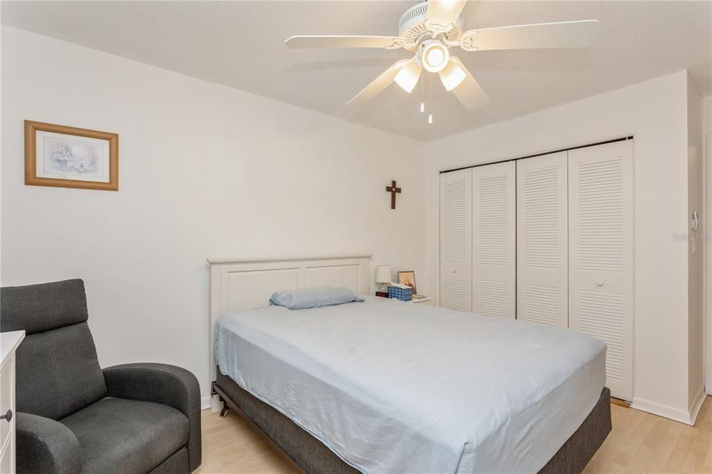 Large Closet with lots of storage space.