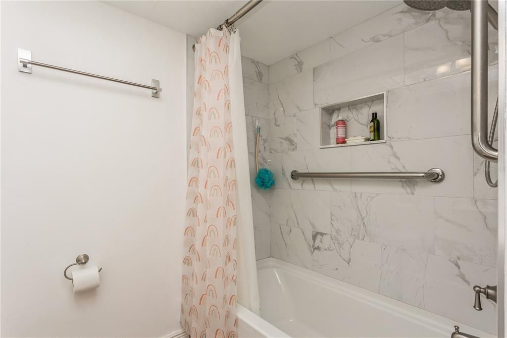 Beautiful custom tiled shower.