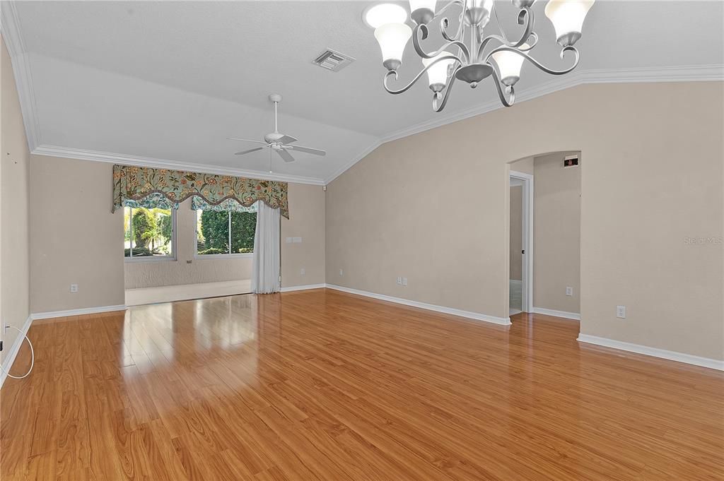 Vaulted ceilings in the main area of the home