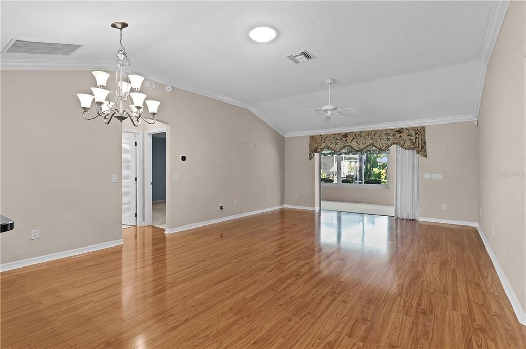 Entryway towards living and dining room