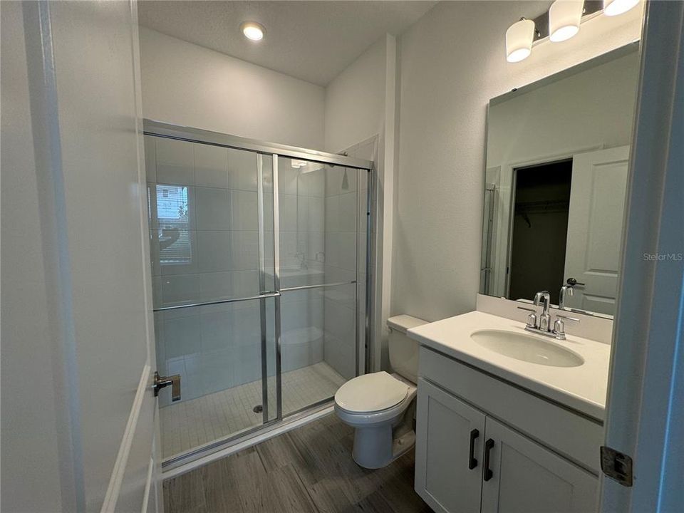 Downstairs bathroom with shower