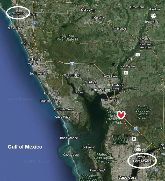 Distance from Sarasota & Fort Myers