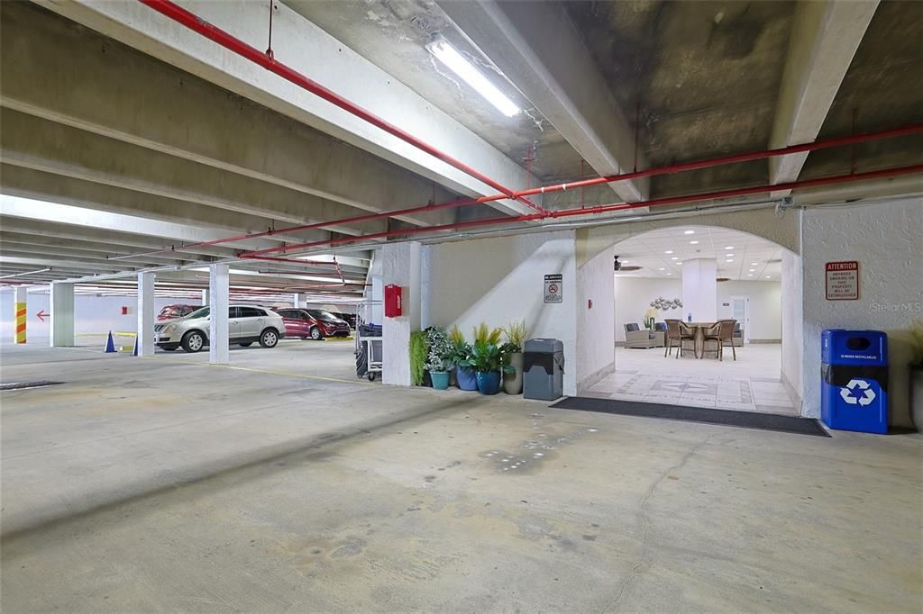 Garage with storage lockers