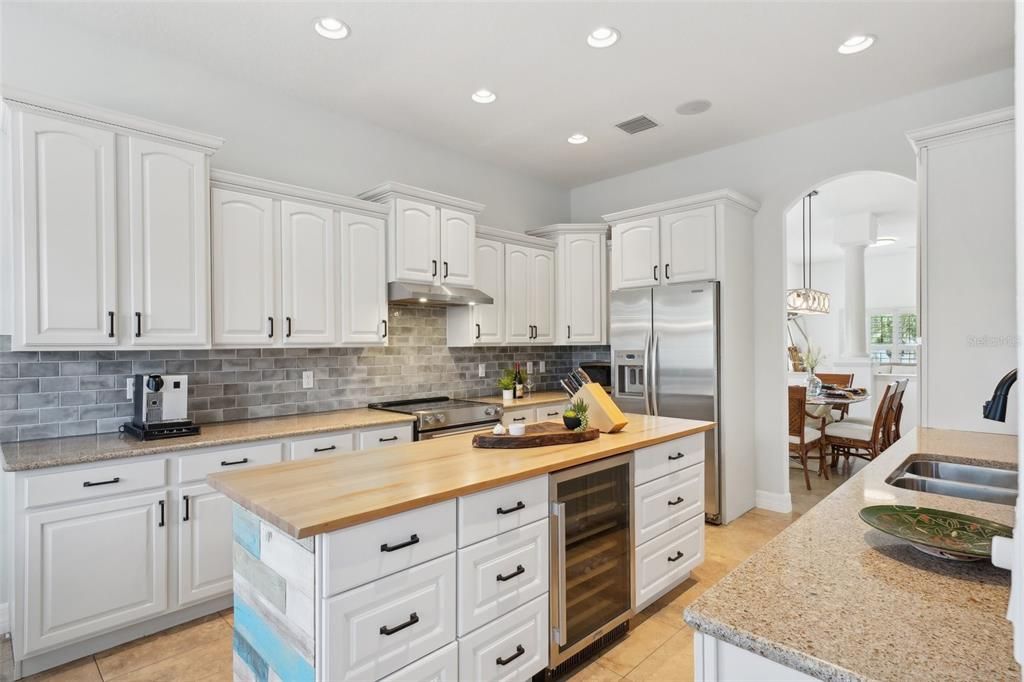 Chefs kitchen with tons of counter top space and storage