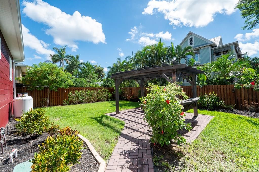 Backyard with privacy fence