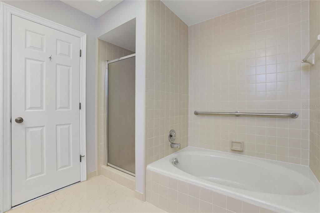 Primary bath with separate shower and garden tub