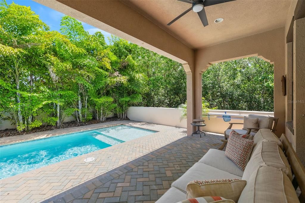 Covered patio backyard