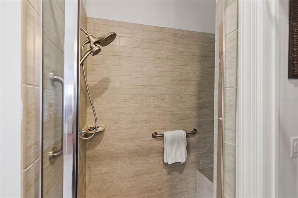 Walk in shower and private water closet