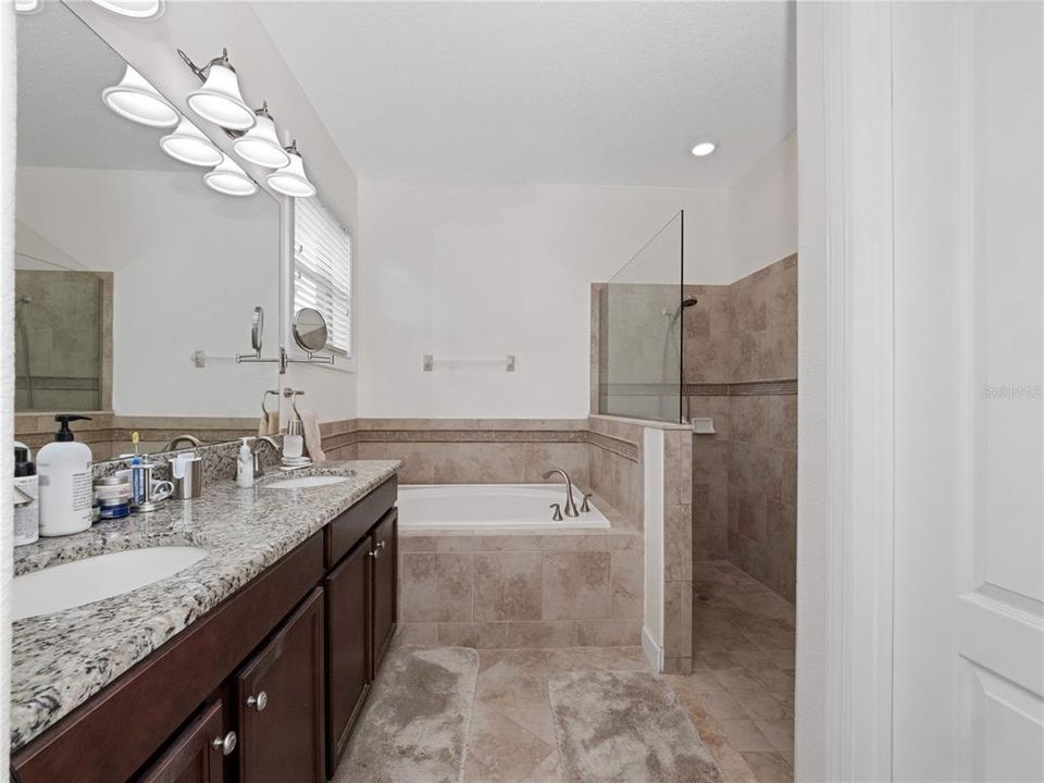 Primary Bath with Walk-in Shower and Garden Tub