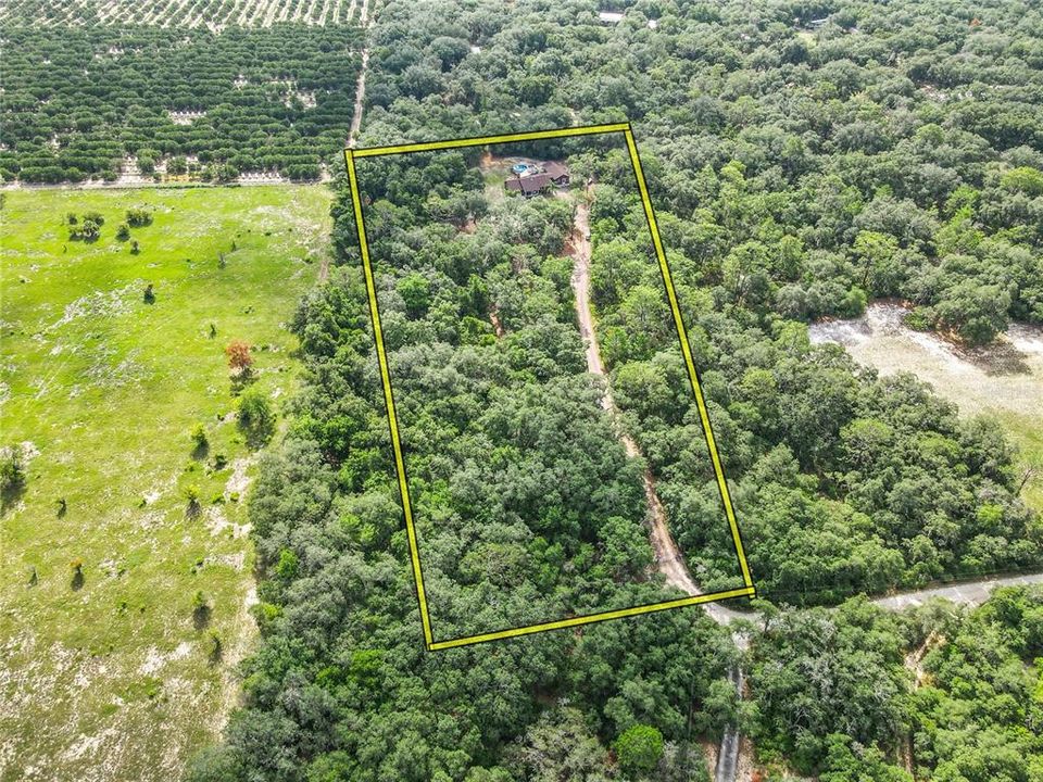 Property is located on 5+ acres in Tiger Creek Forest