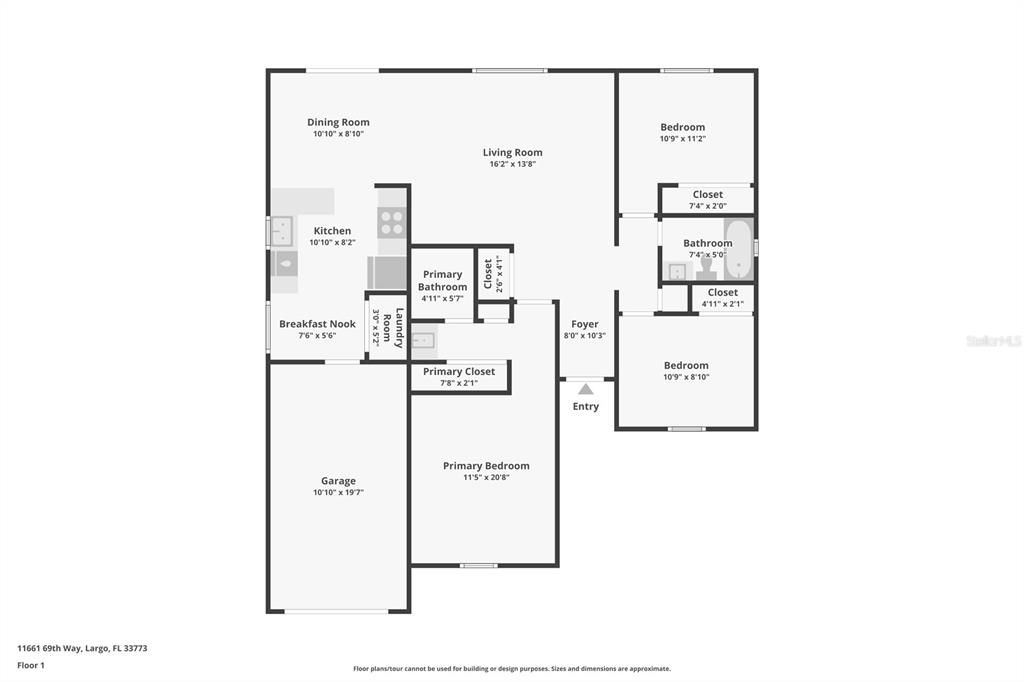 Active With Contract: $395,000 (3 beds, 2 baths, 1244 Square Feet)