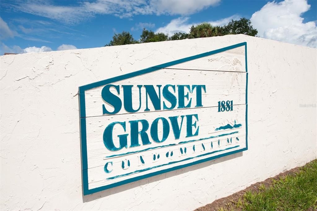 Sunset Grove Condo Community entrance sign