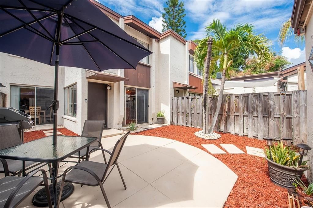 Courtyard/patio and front door view