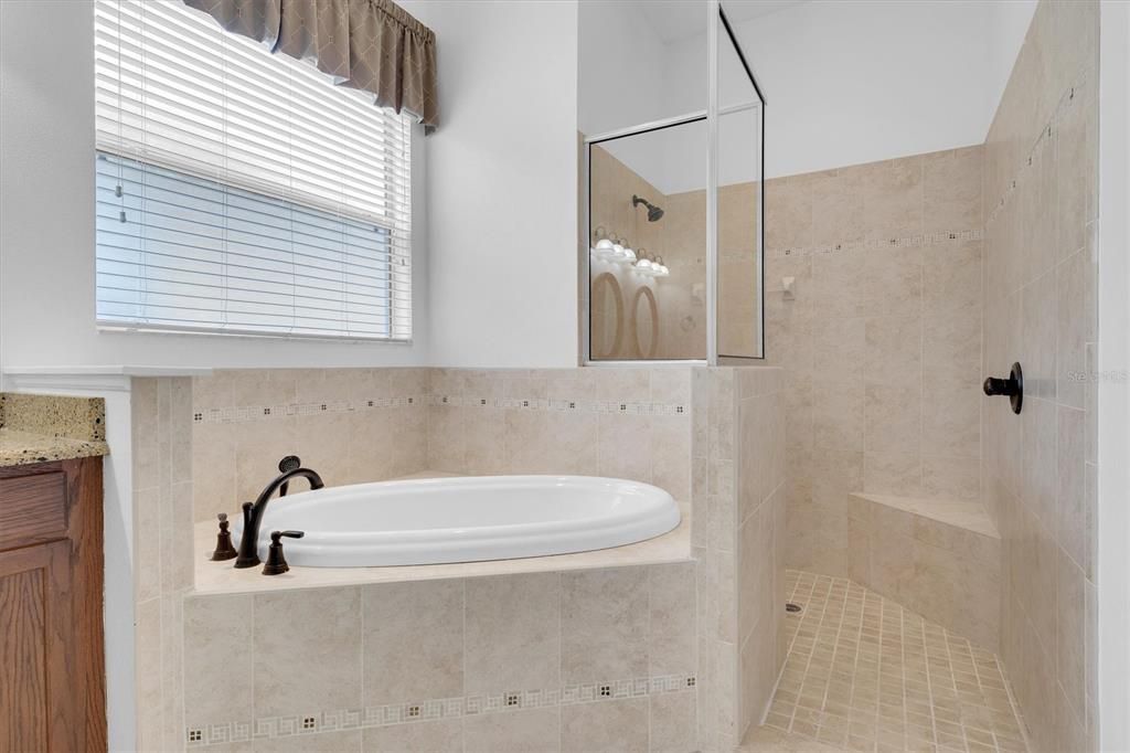 Garden Tub - Walk In Shower Area