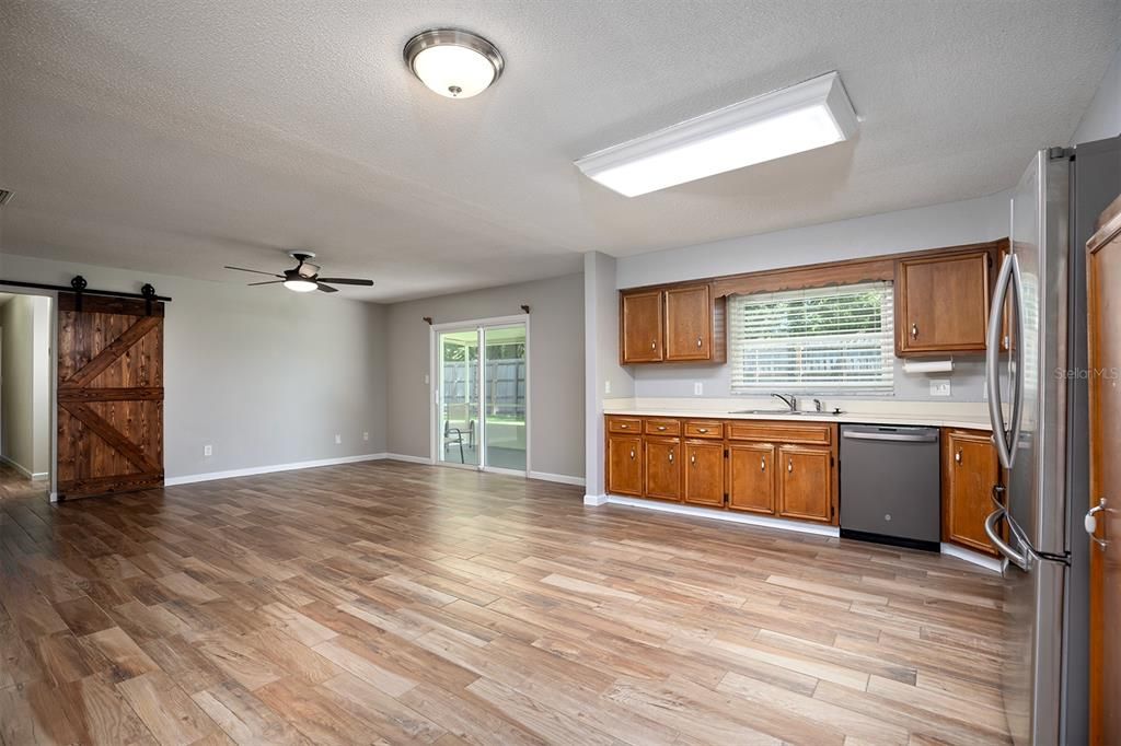 Kitchen into Family Room