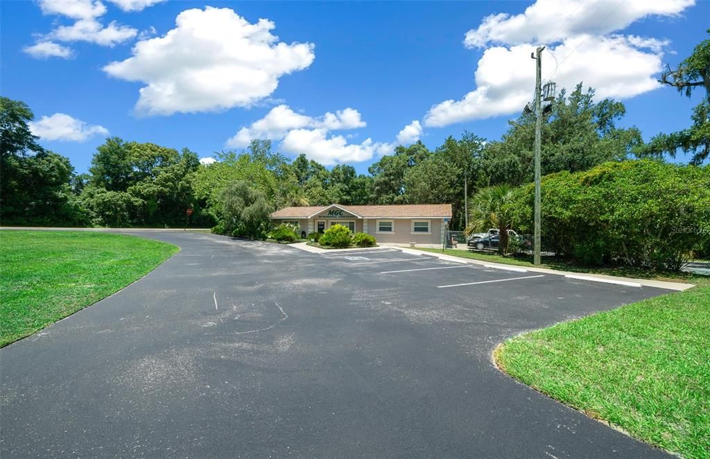 Paved parking area