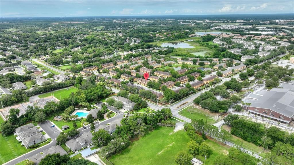 Another aerial showing the close proximity to school.