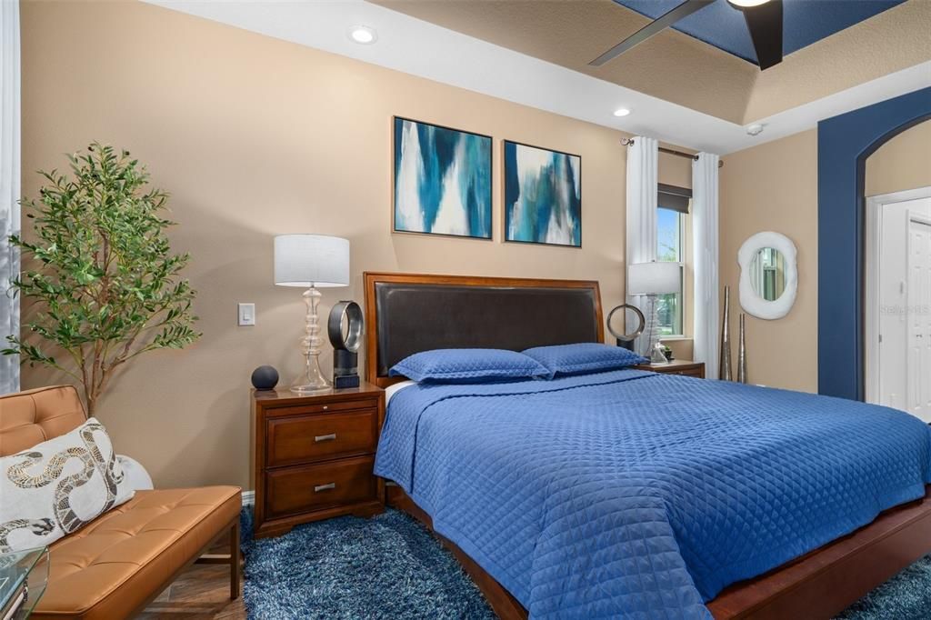 Master Bedroom with Tray Ceiling