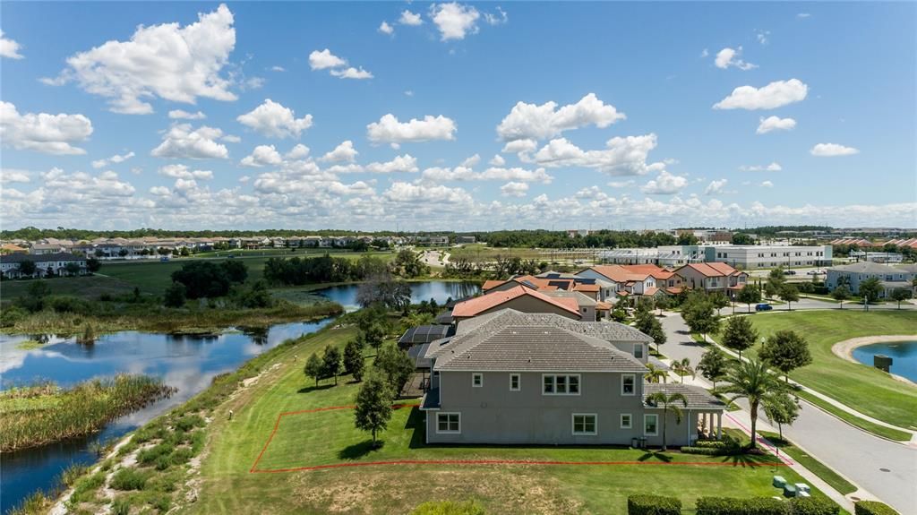 Ariel View of Side of  House and Neighborhood