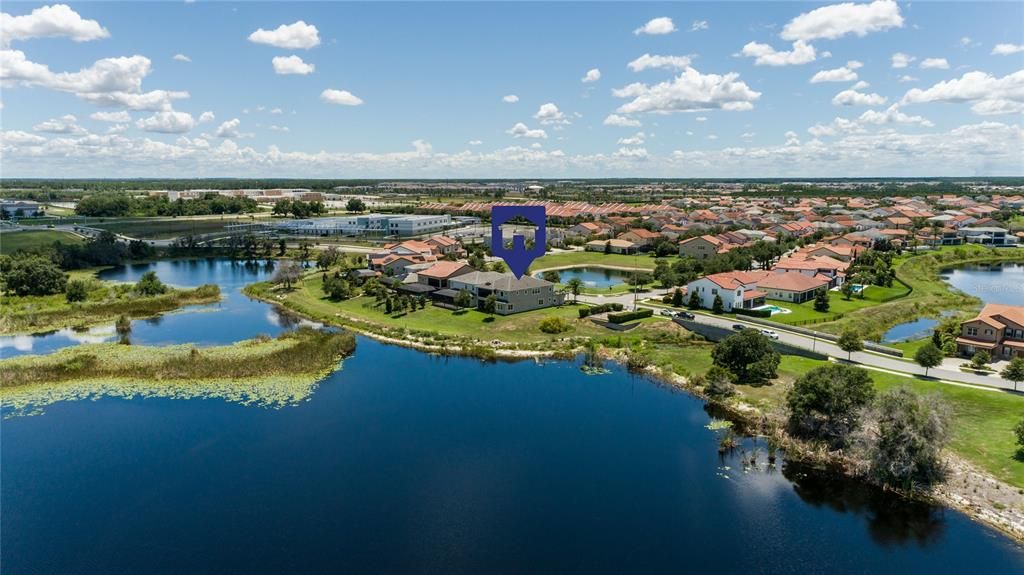 Ariel View of Back of  House and Neighborhood