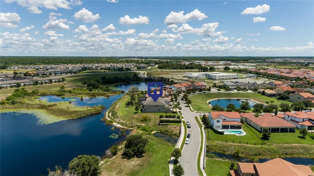 Ariel View of Back of  House and Neighborhood