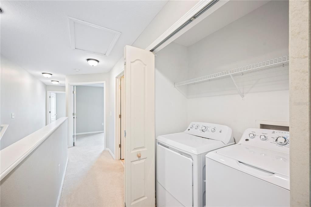 Upstairs hallway and laundry closet