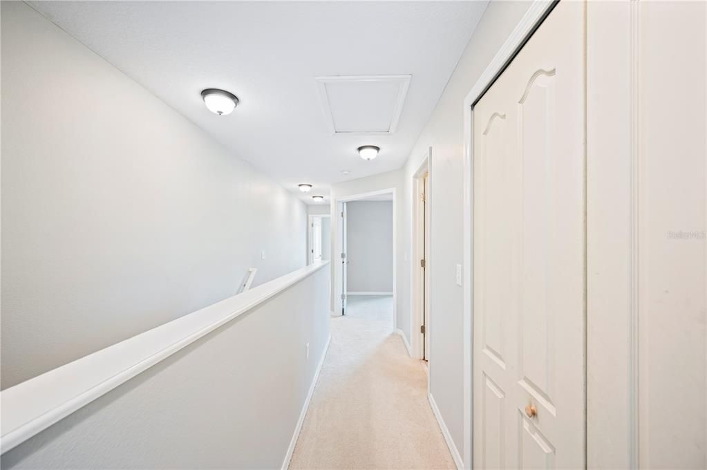 Upstairs hallway and laundry closet