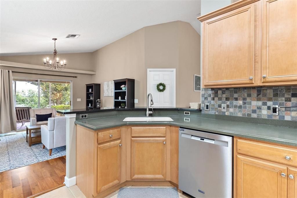 Kitchen overlooking Family Room