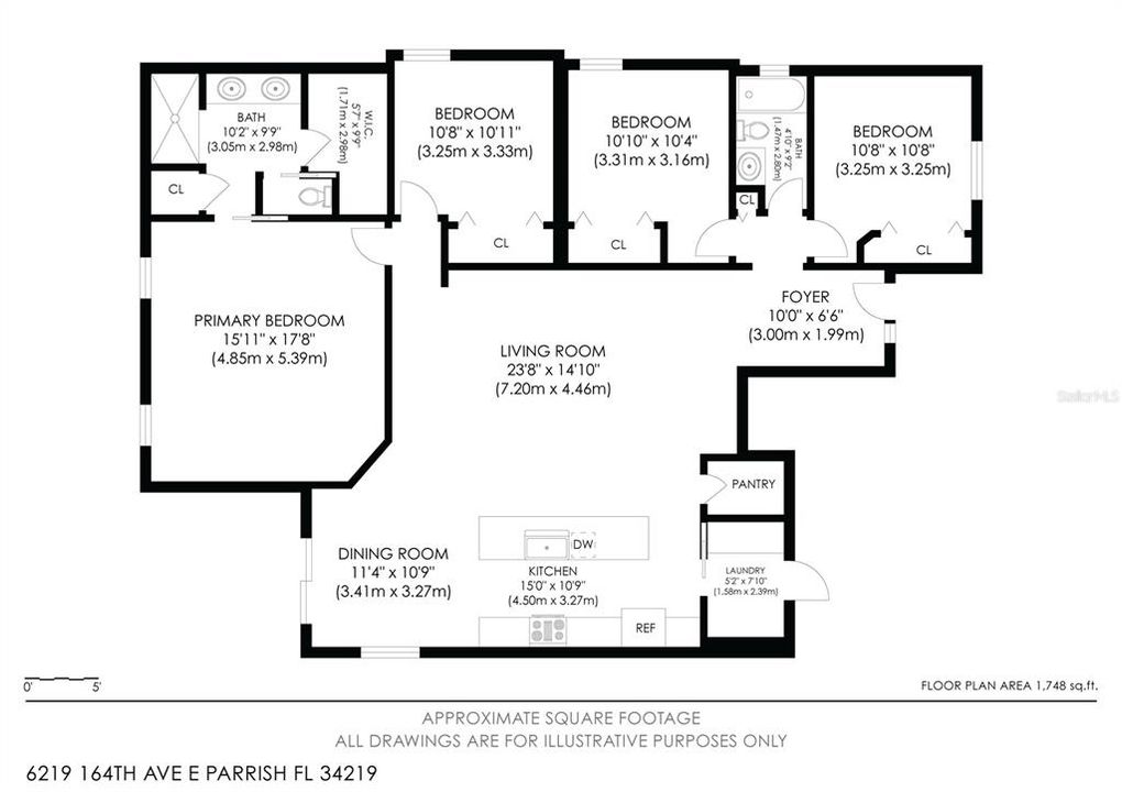 Floor plan with estimated measurements