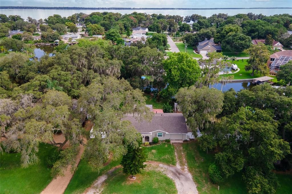 Aerial of Property with Lake Views