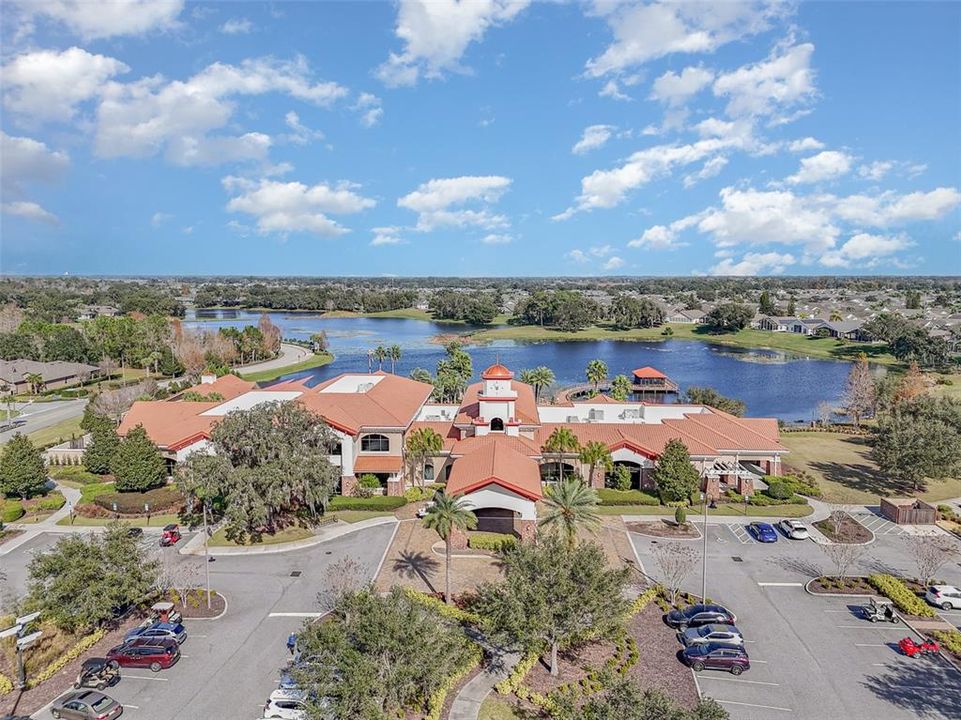 Aerial view of clubhouse