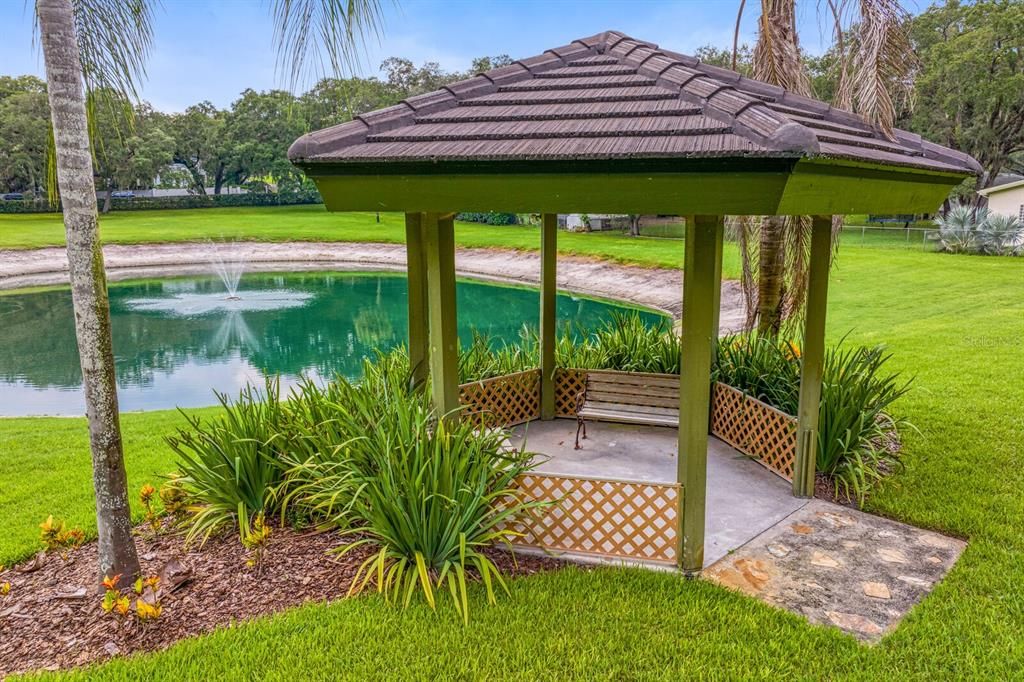 Gazebo overlooking the pond!