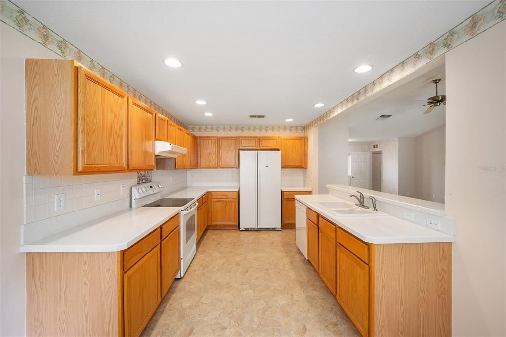 View of Kitchen from Dining Area.