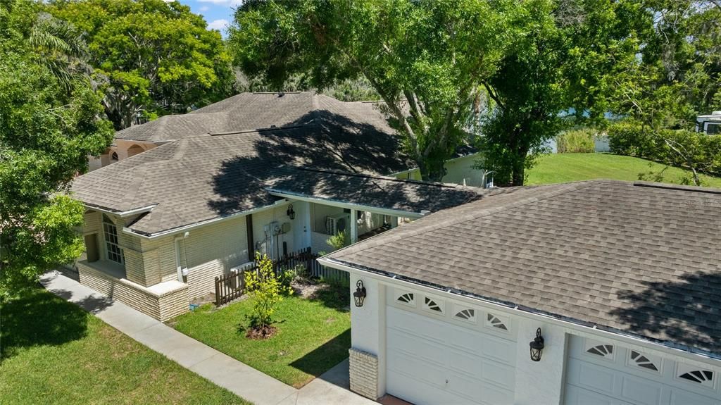 Covered walkway to home from garage