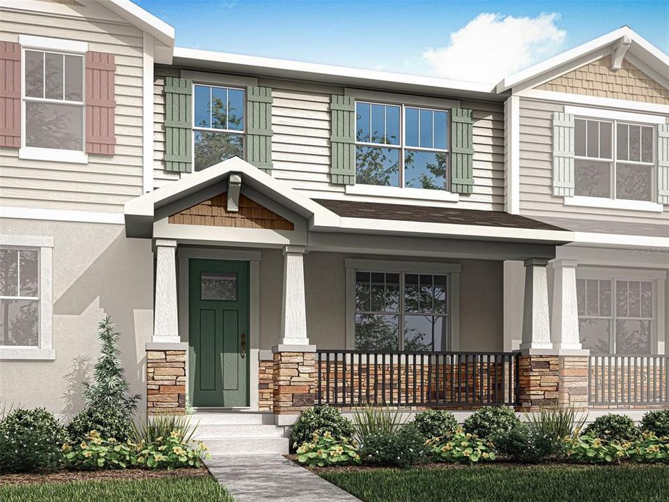 Architect's Rendering - Aurora Exterior - Craftsman Elevation