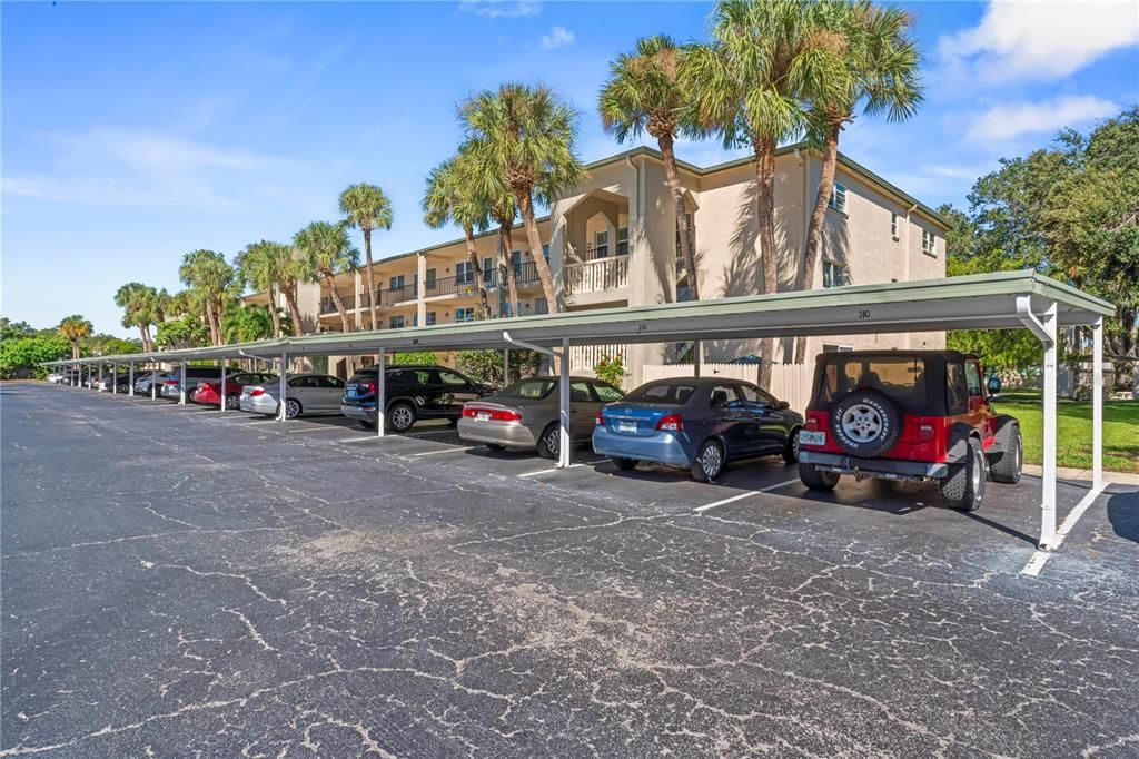 Carport with Assigned Parking Spot