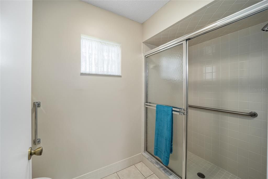 Step-In Shower with Grab Bars