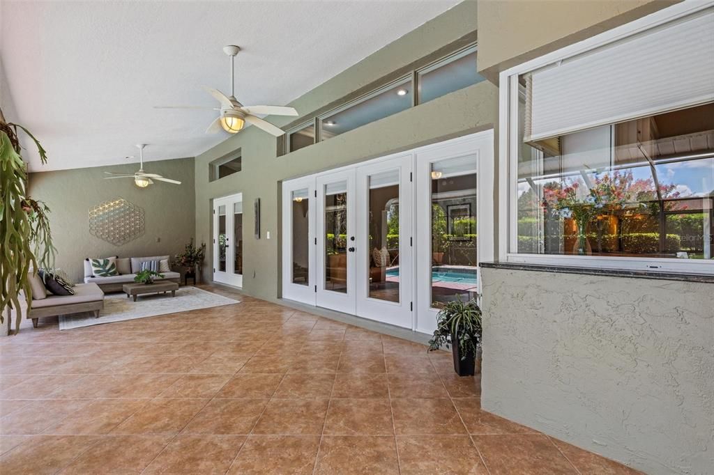 Stepping outside you will love the spacious covered lanai with tile flooring for easy maintenance