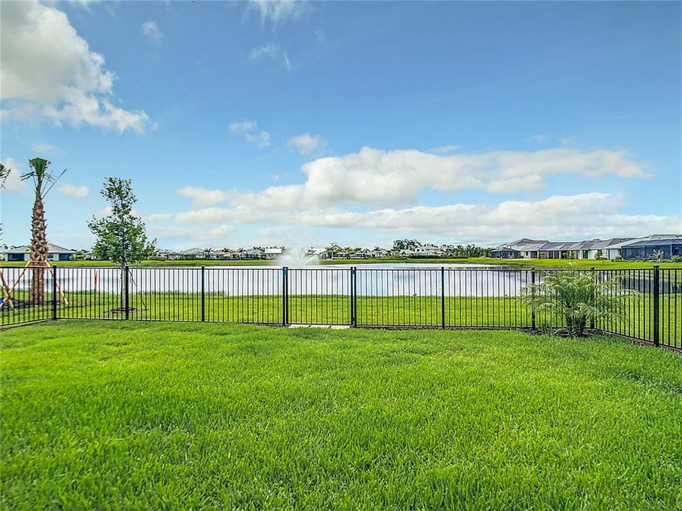 Clubhouse and amenities on the other side of the lake.