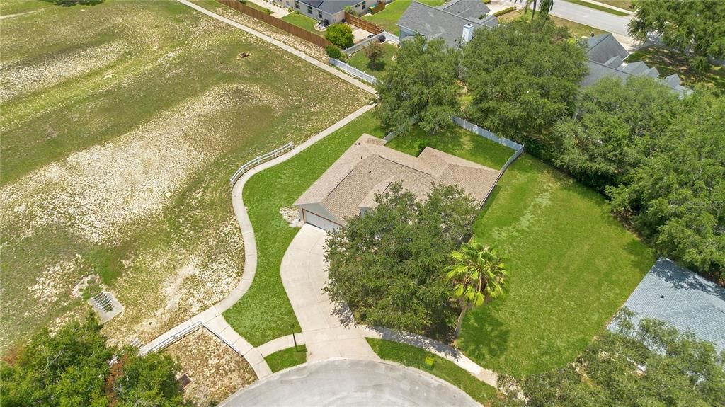Oversized side yard location of septic drain field