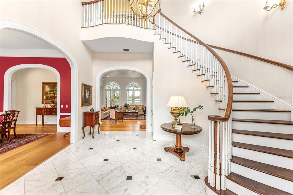 Foyer with Marble Floor