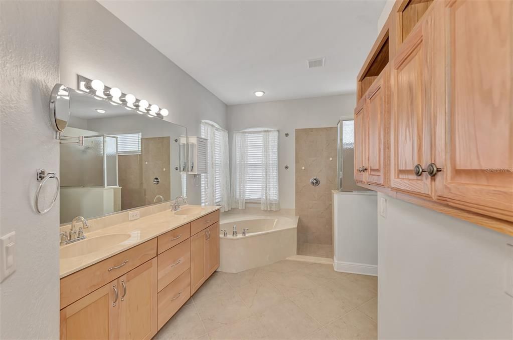 Huge main bath, two closets, & private water closet.