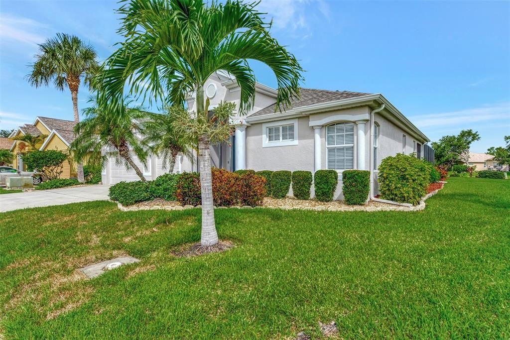 Mature landscaping front and back.