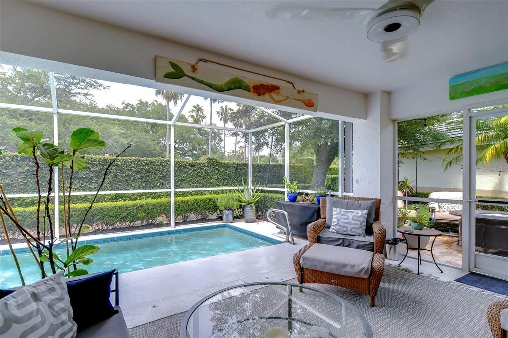 Screened lanai with lap pool