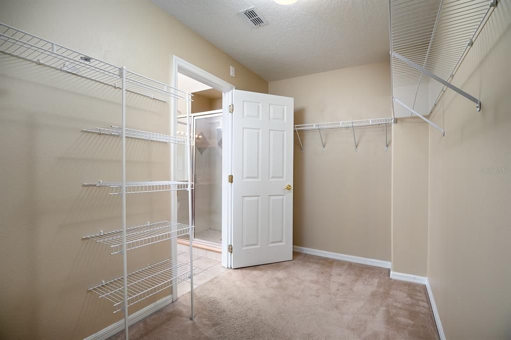 Large walk-in closet in the master