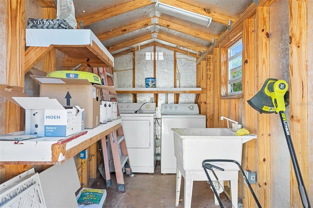 Laundry Shed with storage